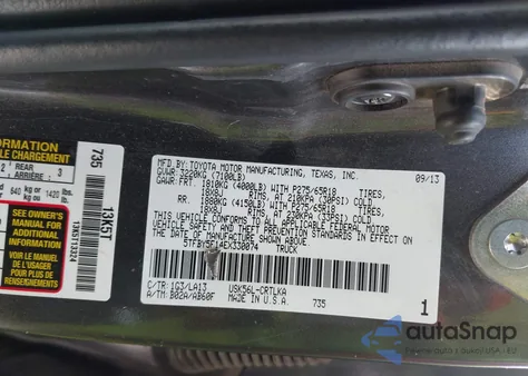 2014 Toyota Tundra Limited 5.7L V8 z USA, uszkodzony, nr VIN 5TFBY5F14EX330074